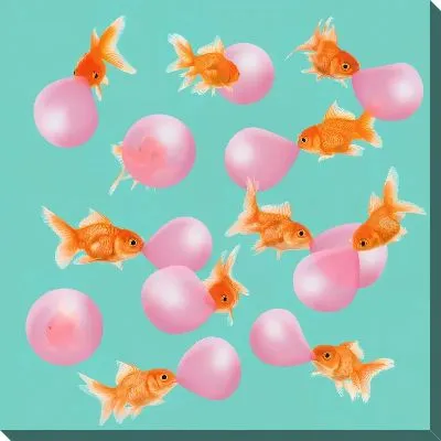 Картина маслом Золотые рыбки №3