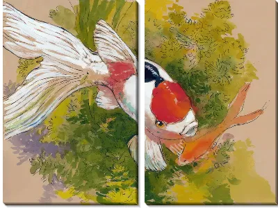 Модульная картина Золотая рыбка №56