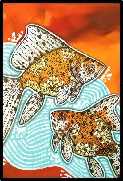 Картина Золотые рыбки №10
