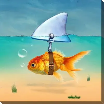 Картина маслом Золотая рыбка №58