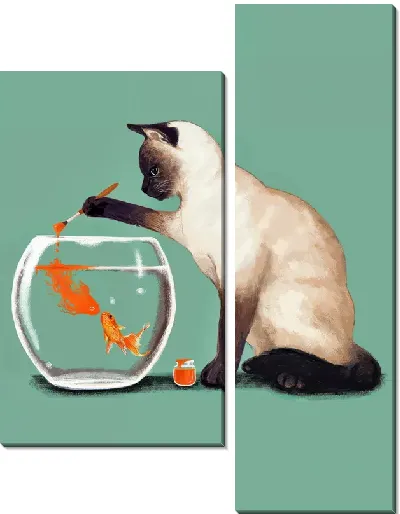 Модульная картина Золотая рыбка №62