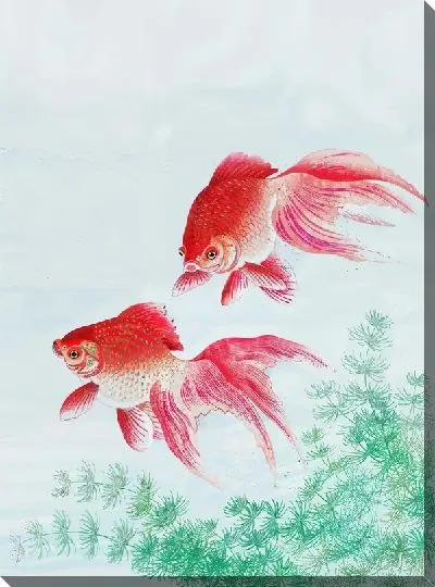 Картина маслом Золотые рыбки №18