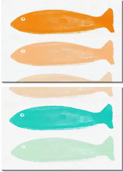 Модульная картина Золотые рыбки №24