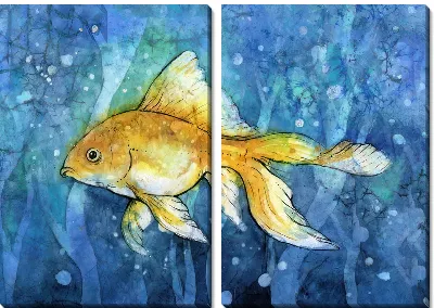 Модульная картина Золотая рыбка №72