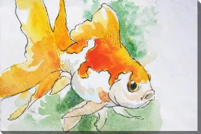 Картина маслом Золотая рыбка №74