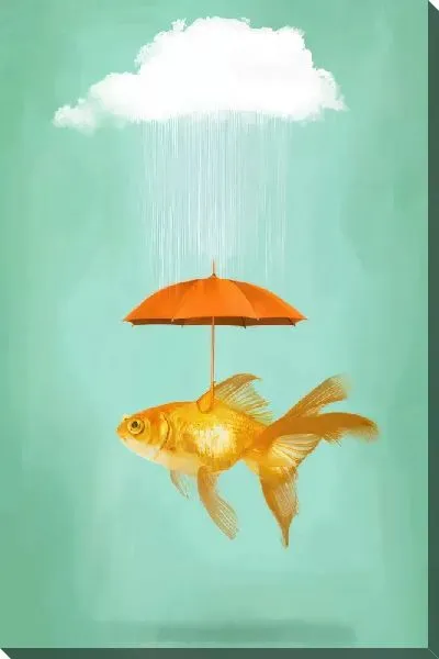 Картина маслом Золотая рыбка №77