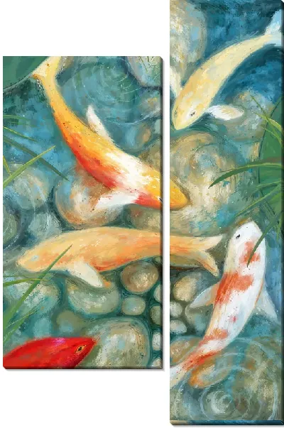 Модульная картина Золотые рыбки №32