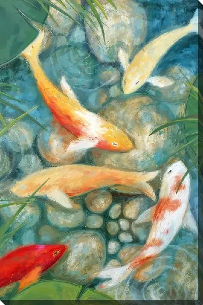Картина маслом Золотые рыбки №32