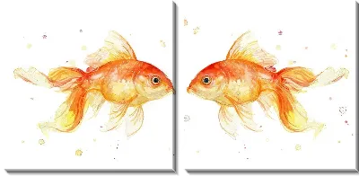 Модульная картина Золотые рыбки №34