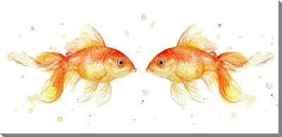 Картина маслом Золотые рыбки №34