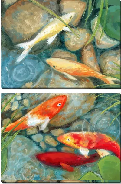 Модульная картина Золотые рыбки №38