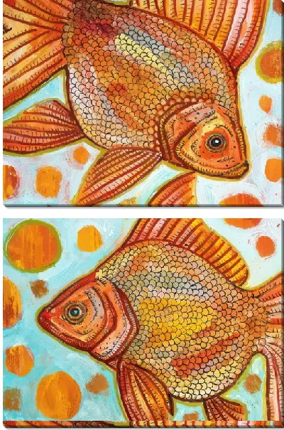 Модульная картина Золотые рыбки №39