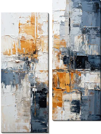 Модульная картина Фактурная абстракция с золотом №1