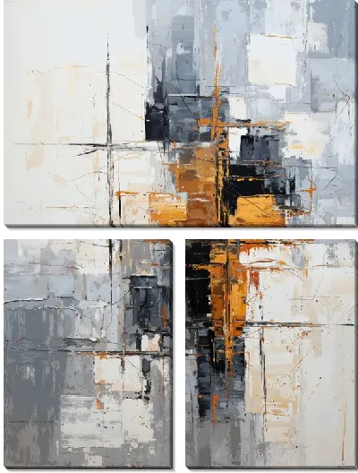 Модульная картина Фактурная абстракция с золотом №2