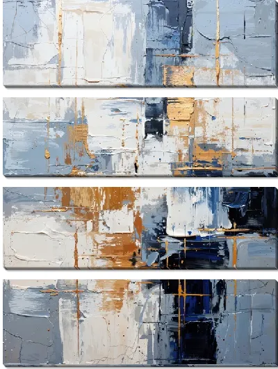 Модульная картина Фактурная абстракция с золотом №3