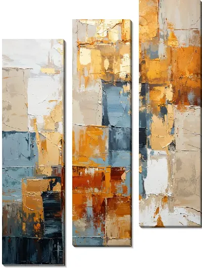 Модульная картина Фактурная абстракция с золотом №4
