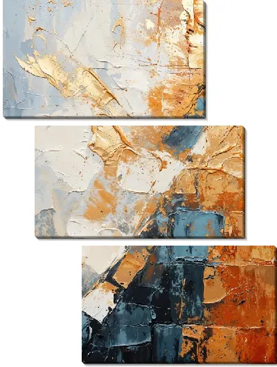 Модульная картина Фактурная абстракция с золотом №5