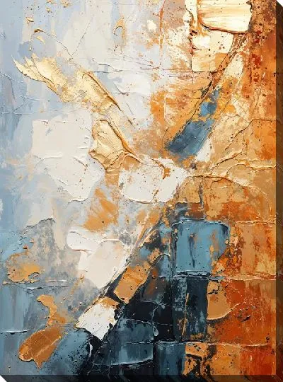 Постер Фактурная абстракция с золотом №5