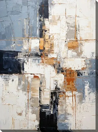 Картина маслом Фактурная абстракция с золотом №6