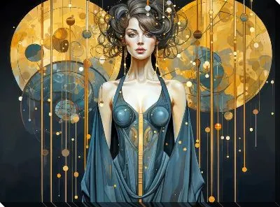 Картина маслом Красивая девушка в арт стиле №100