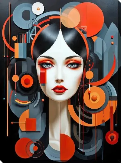 Картина маслом Красивая девушка в арт стиле №103