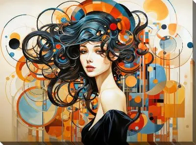 Картина маслом Красивая девушка в арт стиле №104