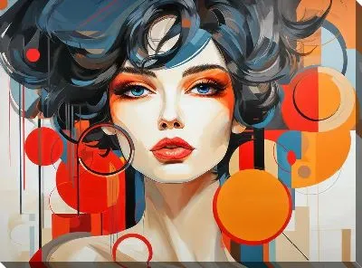 Картина маслом Красивая девушка в арт стиле №105