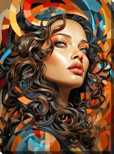 Картина маслом Красивая девушка в арт стиле №106