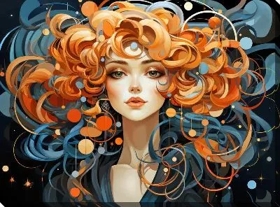 Картина маслом Красивая девушка в арт стиле №107