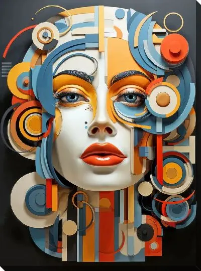 Картина маслом Красивая девушка в арт стиле №108