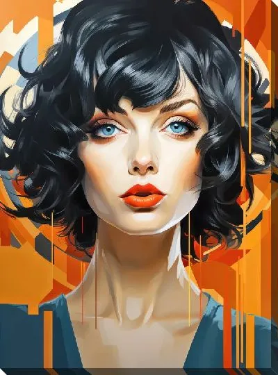 Картина маслом Красивая девушка в арт стиле №109