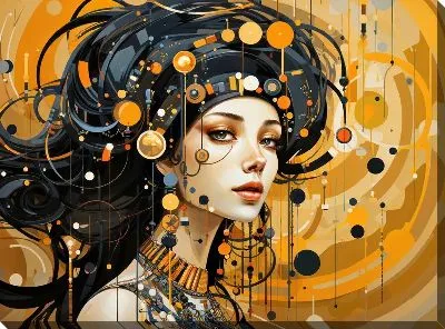 Картина маслом Красивая девушка в арт стиле №110