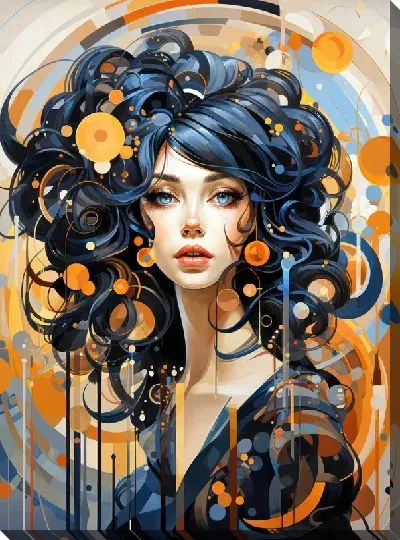 Картина маслом Красивая девушка в арт стиле №111