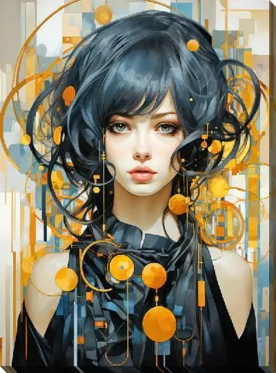 Картина маслом Красивая девушка в арт стиле №113