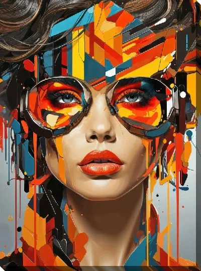 Картина маслом Красивая девушка в арт стиле №114