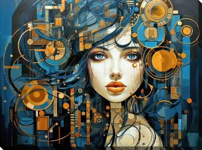 Картина маслом Красивая девушка в арт стиле №116