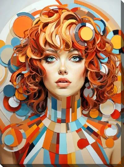 Картина маслом Красивая девушка в арт стиле №117