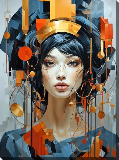 Картина маслом Красивая девушка в арт стиле №118