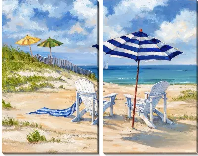 Пляжный отдых под полосатым зонтом