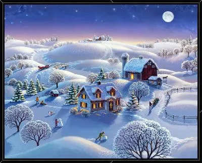 Картина Сказочный зимний пейзаж