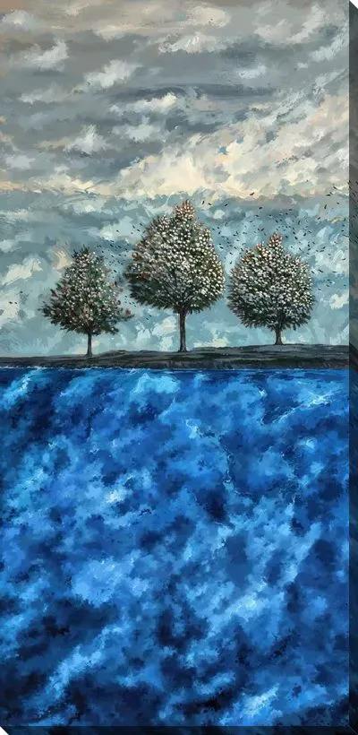 Постер Три дерева над облаками