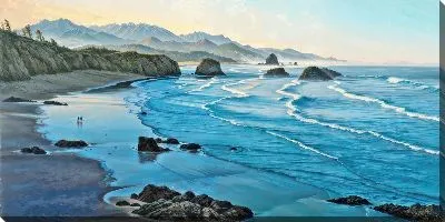 Картина маслом Морские волны на побережье