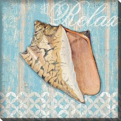 Картина маслом Ракушка в стиле винтаж №10