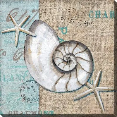 Картина маслом Ракушка в стиле винтаж №11