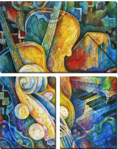 Модульная картина Арт композиция скрипок