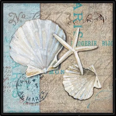 Картина Композиция с ракушками в винтажном стиле