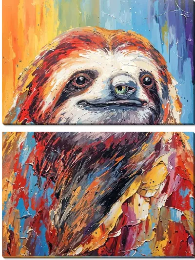 Модульная картина Ленивец №3