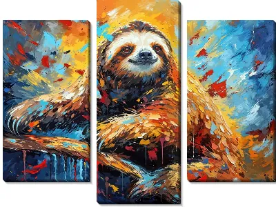 Модульная картина Ленивец №4