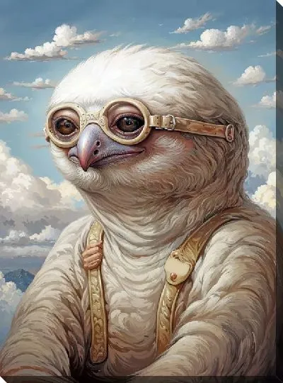 Картина маслом Белая птица в очках