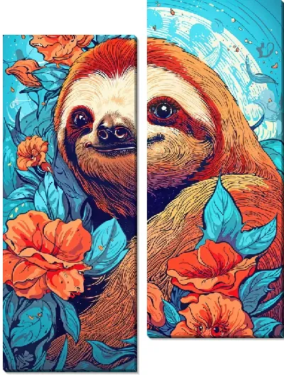 Модульная картина Ленивец №10